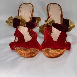 Zara Velvet Tie Up Sandals